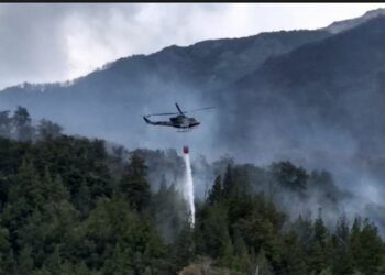 Se desplomó un helicóptero que combatía los incendios en la Patagonia: hay dos muertos