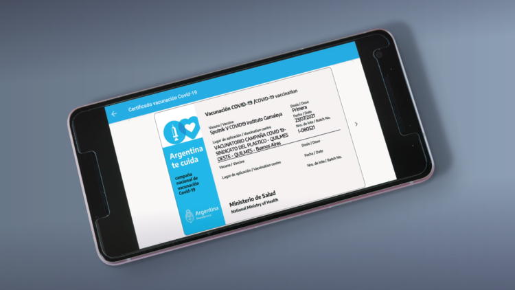 El certificado de vacunación podrá descargarse desde la web Mi Argentina