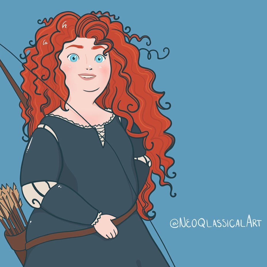 Ilustradora recrea a las princesas Disney gordas