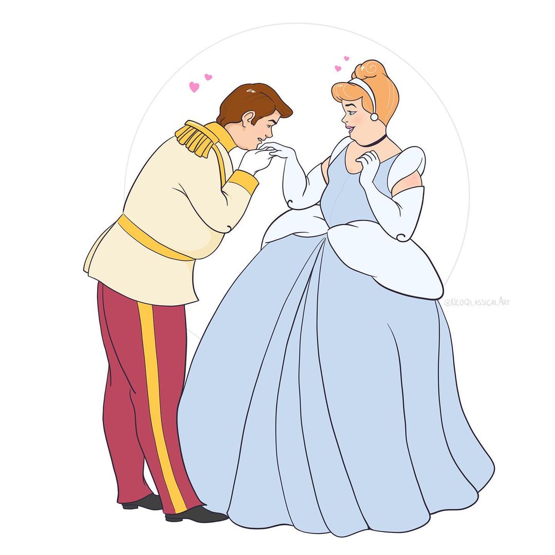 Ilustradora recrea a las princesas Disney gordas