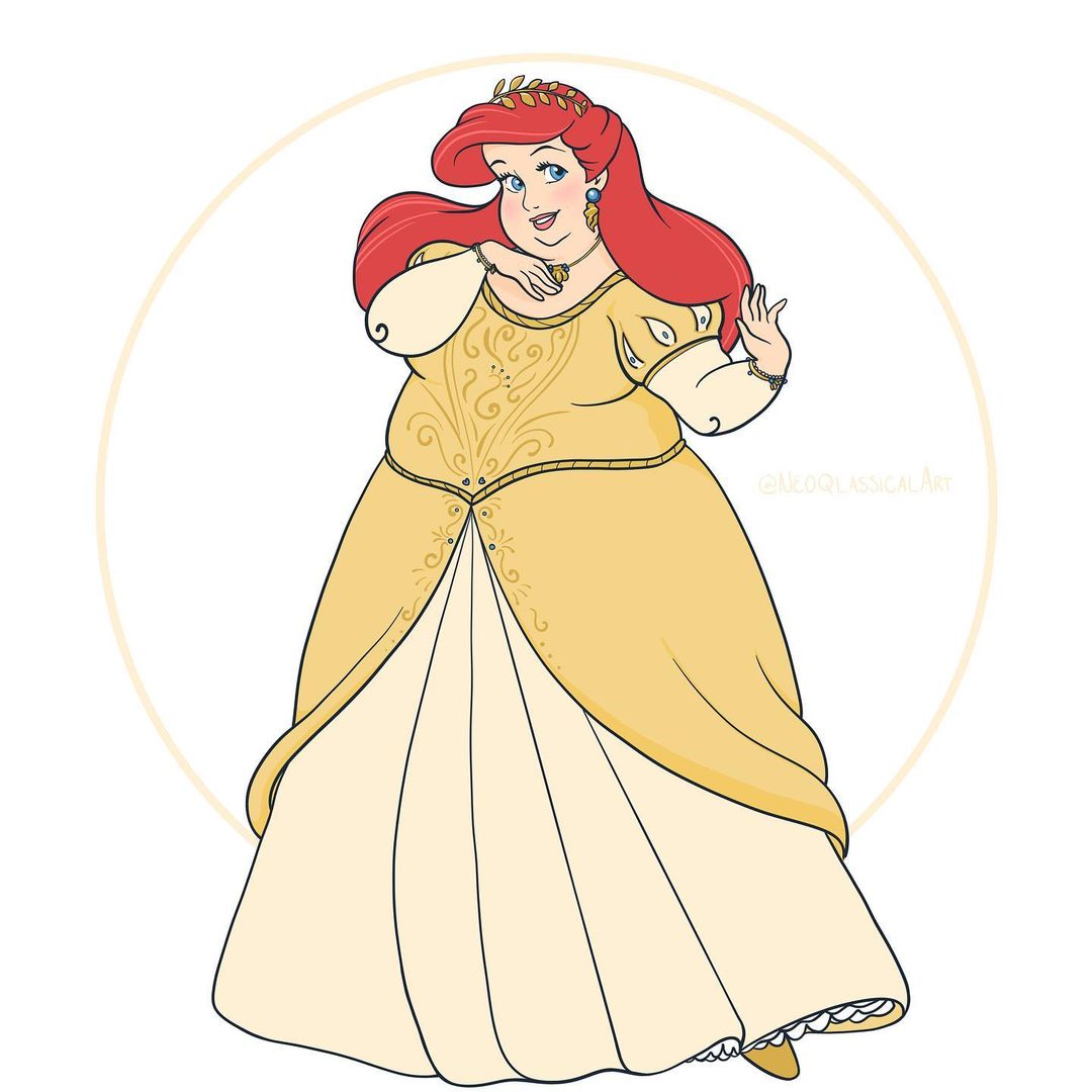 Ilustradora recrea a las princesas Disney gordas