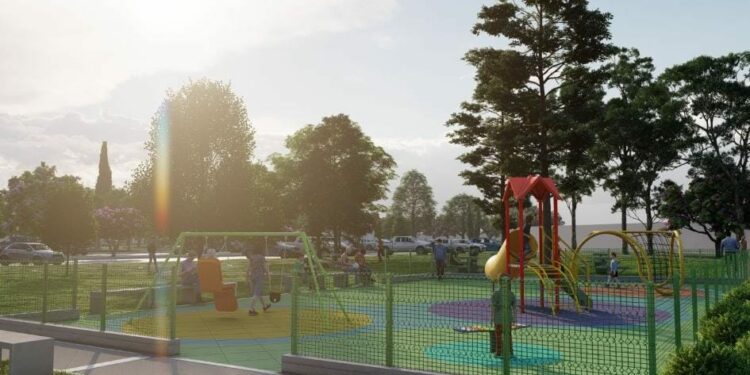 El nuevo parque “Pueblo La Toma” lleva un 90% de avance