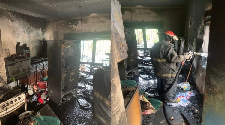 Se incendió por completo un departamento en barrio General Bustos