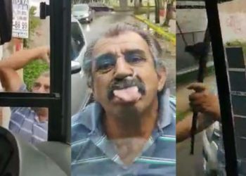 Un hombre provocó destrozos a un colectivo de Tamse y fue filmado por la conductora