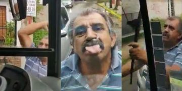 Un hombre provocó destrozos a un colectivo de Tamse y fue filmado por la conductora