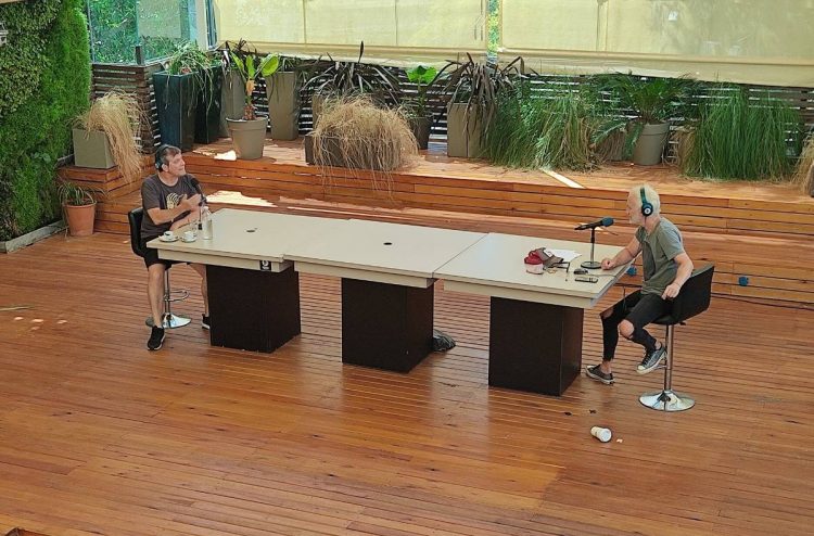 Andy Kusnetzoff y Mario Pergolini en la radio