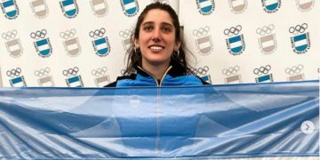 La esquiadora argentina Baruzzi en China