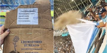 Fueron a la cancha a ver a Racing y les tiraron cenizas de un hincha fallecido