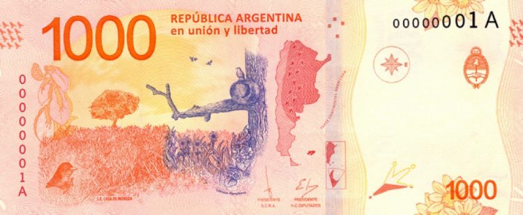 El billete de $ 1000 perdió 92% su valor desde que apareció en noviembre de 2017