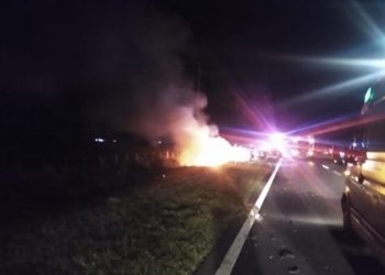 Una pareja murió quemada en un choque de tránsito sobre la Ruta 158