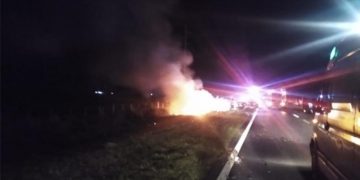 Una pareja murió quemada en un choque de tránsito sobre la Ruta 158