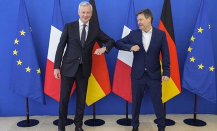 El ministro alemán de Economía y Clima, Robert Habeck, y el ministro francés de Finanzas, Bruno Le Maire.