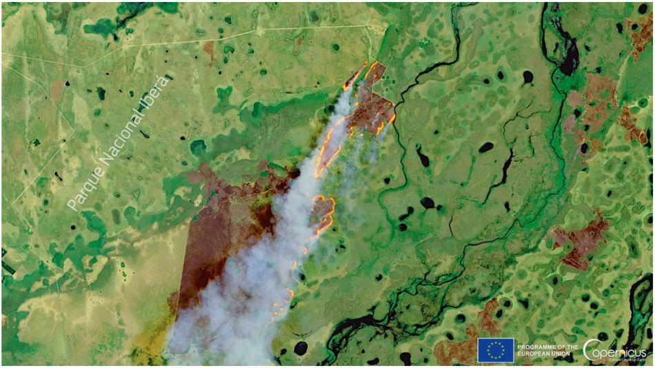 Un satélite de la Unión Europea reportó más de 300.000 hectáreas quemadas en Corrientes
