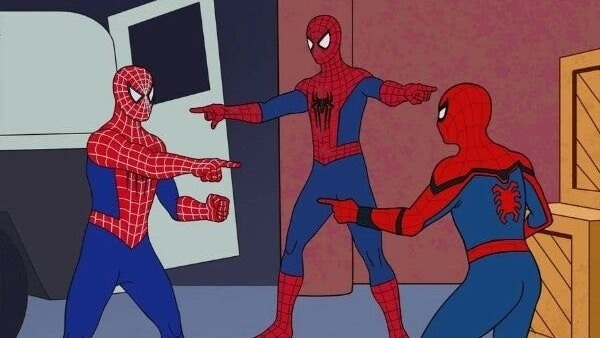 Los tres actores de “Spiderman: No Way Home” recrearon el meme viral del personaje señalándose
