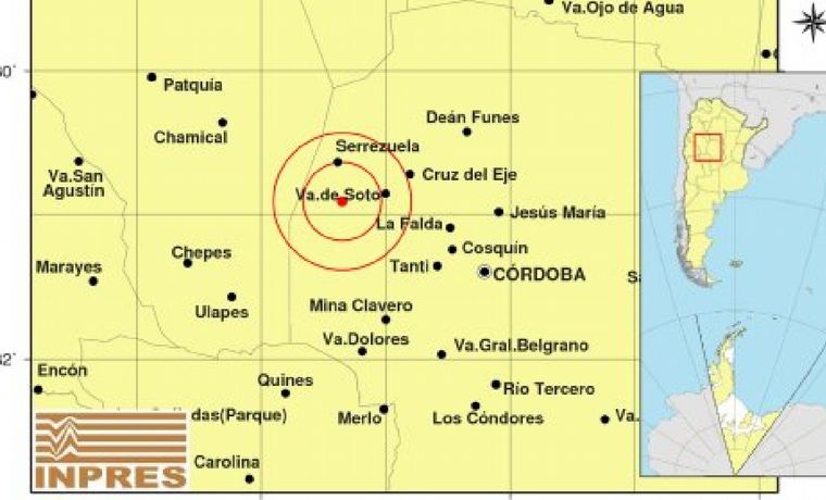 Un sismo sorprendió al noroeste de Córdoba y alrededores