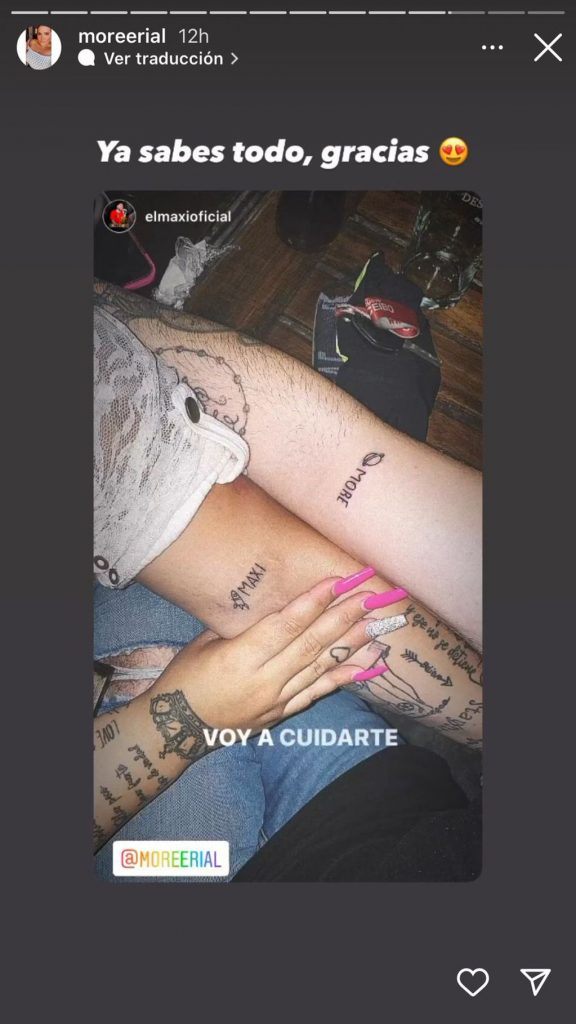 Morena Rial se tatuó el nombre de su novio cordobés