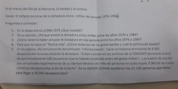 La directora de una escuela de Esquel repartió un polémico cuestionario sobre la dictadura a los docentes