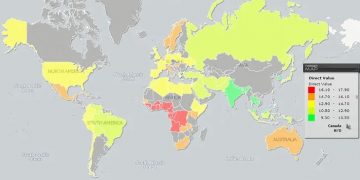 Elaboran un mapa con los países donde los hombres tiene los penes más grandes