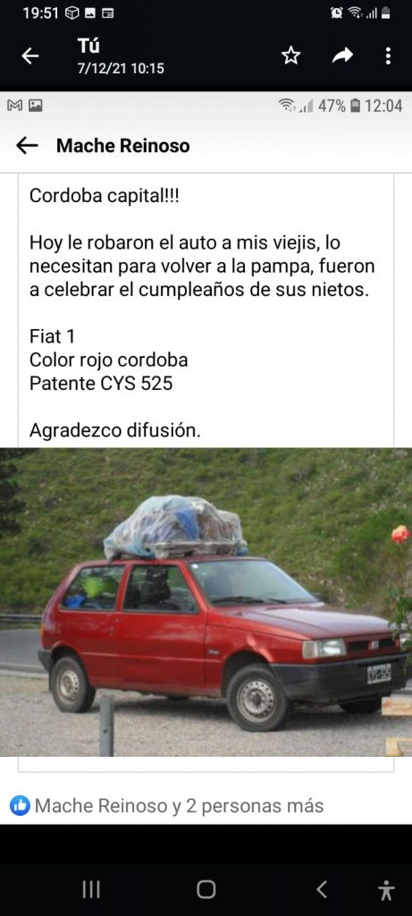 Vinieron a Córdoba, les robaron el auto y tras ocho meses sin novedades, se toparon con que está en un depósito del Estado