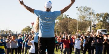 Volvieron las clases de gimnasia familiar