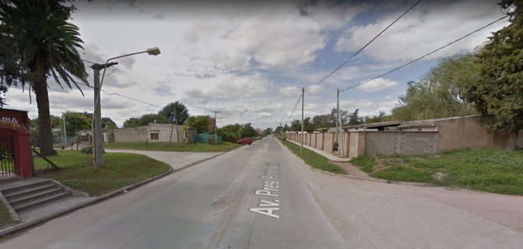 Lugar donde fue hallado el cuerpo de la víctima en calles Marcos Lloveras y Presidente Perón (Google Maps)