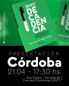 Giordano presentará su libro "Una vacuna contra la decadencia"