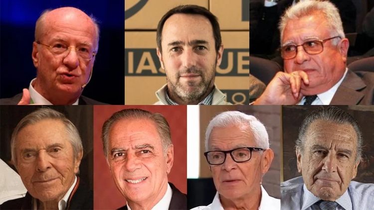 Entre los millonarios argentinos figuran: Paolo Rocca, Marcos Galperin, Gregorio Pérez Companc, Alberto Roemmers, Alejandro Bulgheroni, Eduardo Eurnekian (de izquierda a derecha y de arriba hacia abajo)
