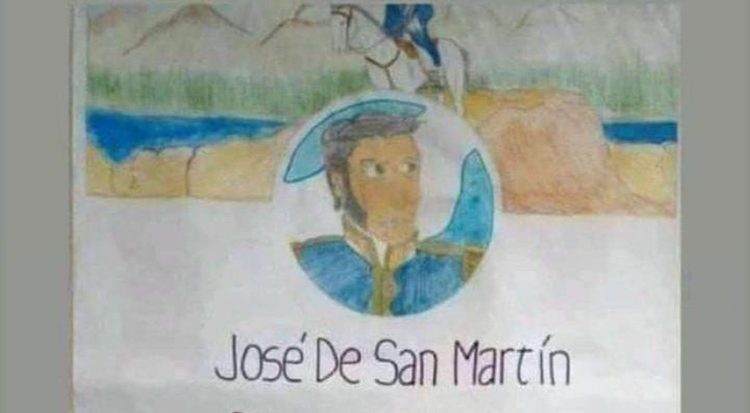 Les pidió a sus alumnos una biografía de San Martín y presentaron un perfil de Facebook sobre el patriota