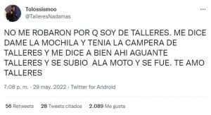 Quiso robarle, pero al ver que eran hinchas del mismo club lo dejó ir