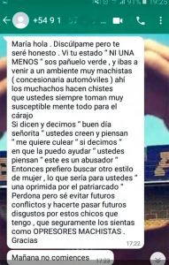 La rechazaron en un trabajo por ser "pañuelo verde"