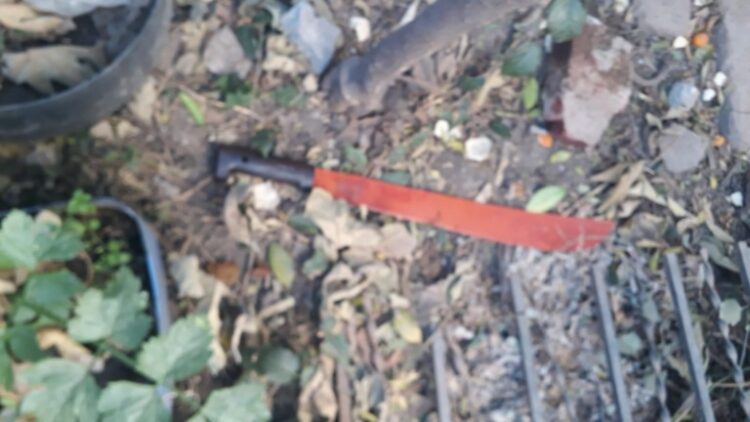 El machete utilizado por el agresor, que luego fue secuestrado por la Policía.