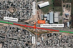 Desvío de tránsito en Circunvalación y Rancagua para montar vigas en el nuevo puente