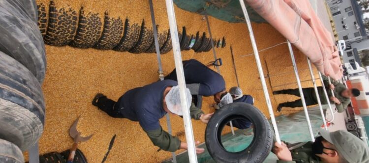 Detectaron un camión que transportaba 117 neumáticos de contrabando Detectaron un camión que transportaba 117 neumáticos de contrabando