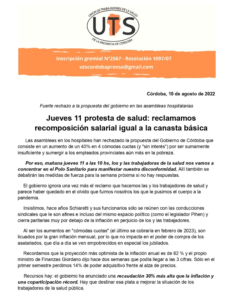 Trabajadores de la salud se movilizaron para exigir paritarias