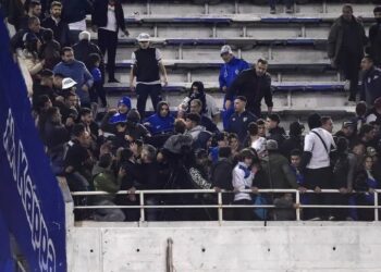 Siete hinchas internados