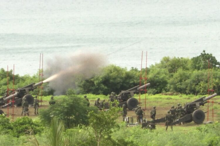 Maniobras del ejército de Taiwán, este martes en Pingtung.