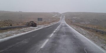 Intensa nevada en el Camino de las Altas Cumbres: se recomienda circular con precaución