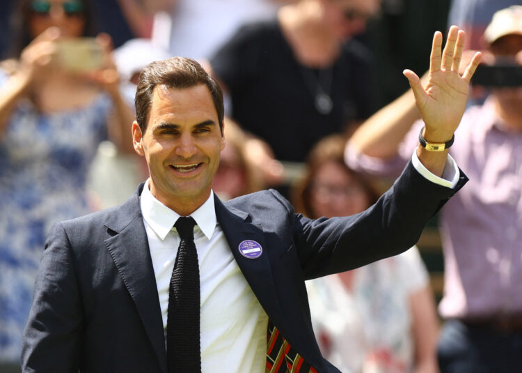 Tennis - Wimbledon - All England Lawn Tennis and Croquet Club, London, Britain - July 3, 2022 Switzerland's Roger Federer is seen during centre court centenary celebrations REUTERS/Hannah Mckay