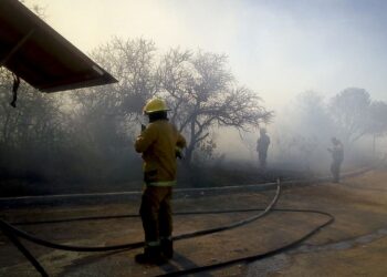 Más de 250 efectivos luchan contra un voraz incendio iniciado en Panaholma
