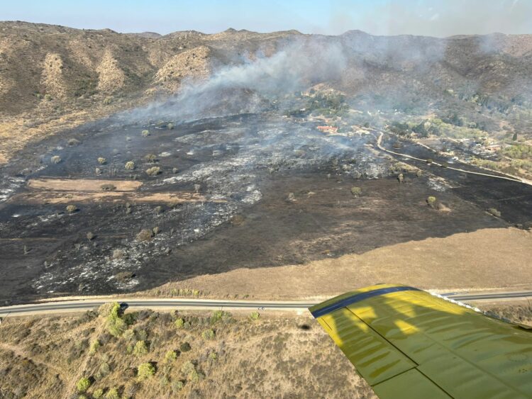 Controlaron dos focos y sigue activo el incendio de Quebracho Ladeado