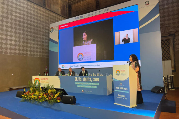 Argentina fue elegida como sede de la próxima Cumbre Mundial de Salud Mental a realizarse en 2023