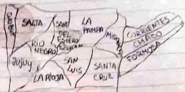 Le pidió a una estudiante de quinto año de la secundaria que ubique las provincias de memoria y el resultado fue catastrófico