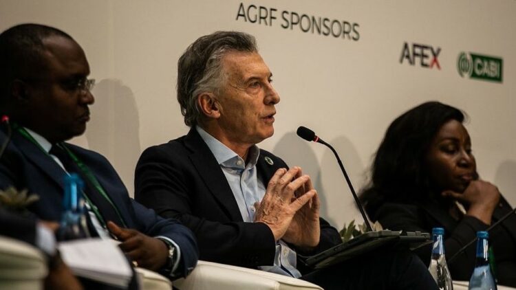 El ex presidente Macri en un reciente foro realizado en Ruanda.