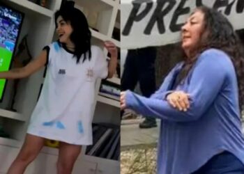Lali Esposito imitó un divertido baile de una manifestante cordobesa para alentar a la Selección