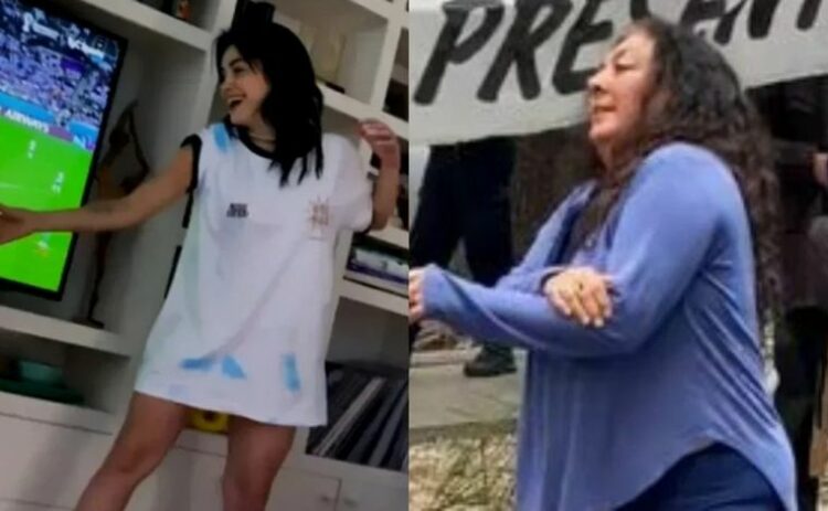 Lali Esposito imitó un divertido baile de una manifestante cordobesa para alentar a la Selección