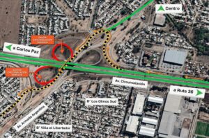 Redireccionamientos de tránsito por la obra del altonivel en Circunvalación y Av. Armada Argentina