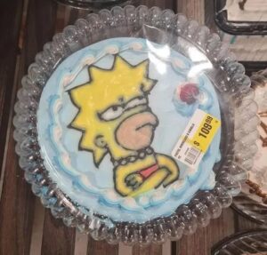 Encargó una torta de Lisa Simpson, pero al recibir el producto quedó espantado