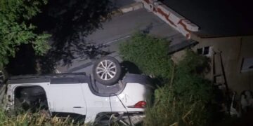 Chocaron contra una mula y terminaron precipitándose al vacío