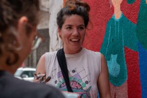 Un mural en apoyo al pedido de una madre