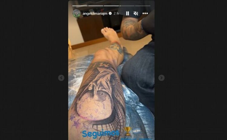 Di María se tatuó la Copa del Mundo